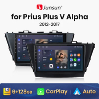 Junsun V1 AI Voice Wireless CarPlay Android Auto Radio for TOYOTA Prius Plus V Alpha 2012-2017 4G Car Multimedia GPS 2din