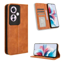 For OPPO Reno 11F 11 F Flip Leather Case Luxury Retro Skin Book Wallet Magnet Holder Full Cover For OPPO F25 Pro 5G Phone Bags