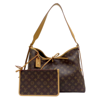 【二手名牌BRAND OFF】LOUIS VUITTON LV 路易威登 棕色 原花 帆布 CarryAll MM 肩背包 托特包 M46197