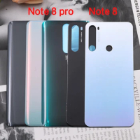 For Redmi Note 8 / Note 8 Pro Battery Back Cover Rear Door Glass Panel Battery Housing Case With Adhesive Sticker Replace Xaomi