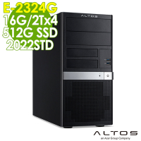 Acer 宏碁 Altos T110F6 企業伺服器 (E-2324G/16G/2TBX4 HDD+512G SSD/2022STD)