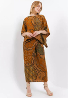 Batik Kedu Setelan Batik Wanita One Set Doby Motif Biji Kopi Brown / Baju Kondangan / Pesta / Baju Kantor