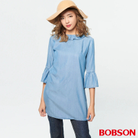 BOBSON 女款荷葉領喇叭袖洋裝(37086-58)