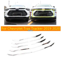 Stainless Steel Car 8pcs Front Grill Middle Net Strip Trims For Chevrolet Trax Tracker 2019 2020 2021 Accessories Parts