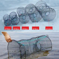 Black Magic Fishing Trap Durable Foldable Nylon Mesh Crab Baits Trap Easy Throw Full Automatic Shrimp Cage Outdoor