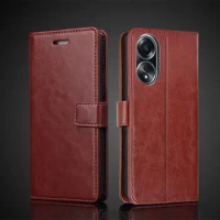 Card Holder Cover Case for OPPO A58 4G Pu Leather Flip Cover Retro Wallet Phone Case OPPO A58 4G Business Fundas Coque