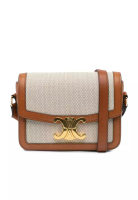 CELINE Pre-Loved Teen Canvas Triomphe Crossbody