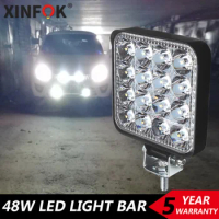 12 24V 42W 48W LED Work Light Fog Light For Cars Off Road Truck Boat 4x4 ATV Spot Beam LED Work Light Auto Daytime Running Light