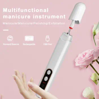 Rechargeable Nail Drill Compact Nail Machine Rechargeable Cordless Electric Nail Drill Kit with 6 Bits 3 Speeds Dead for Acrylic