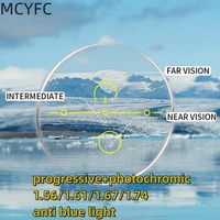 MCYFC 1Pair Progressive CR39 Optical Glasses Lenses Photochromic Hand Made1.61/1.67/1.74 Professional Custom Prescription Lenses