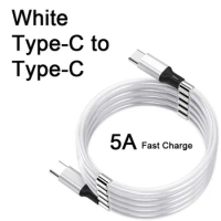 Micro magnetic USB cable type-C Lightning, White