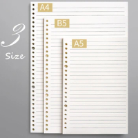 60 Sheets Loose Leaf Notebook A5 B5 A4 Refill Spiral Binder Inside Core Page Cornell Lines Grid Paper School Office Stationery