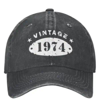 Born In 1974 50th Gift Outfit Men Women Baseball Cap People 50 Years Old Birthday Trucker Hats Vintage Adjustable Fit