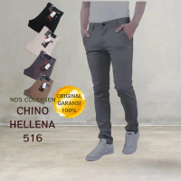 CELANA Panjang Pria CHINO HELLENA 516  Kantor terviral KERJAHARIAN Santai Casual Formal Hitam Abu Cr