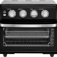 Cuisinart Air Fryer + Convection Toaster Oven, 8-1 Oven W/ Bake, Grill, Broil &amp; Warm Options, Stainless Steel, TOA-70 (Black)