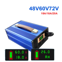 48V 20A 18A Charger 60V 72V 15A 18A Gel battery Maintenance-free battery for 60v 72v 15A AGM GEL Lead Acid Battery LCD Display