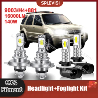 Plug And Play All-In-One 9003/H4 LED Headlight 881 Foglight Combo Kit For Ford Escape 2001 2002 2003 2004 Car Light