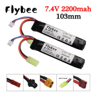 2S Water Gun battery 103mm with T Plug 7.4V 2200mAh Lipo Battery for M4 AK47 Mini Airsoft BB Air Pistol Electric Toys RC Parts