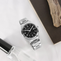 羅梵迪諾 Roven Dino / RD9811-B / 簡約時尚 數字刻度 藍寶石水晶玻璃 日期 不鏽鋼手錶-黑色/38mm