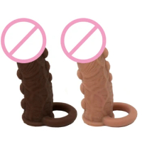 Reusable Condom Male Silicone Penis Cover Dildo Sleeve Extender Enhancer Adults Sex