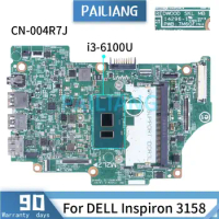 For DELL Inspiron 3158 i3-6100U Laptop Motherboard 004R7J 14296-1 SR2EU DDR3 Notebook Mainboard