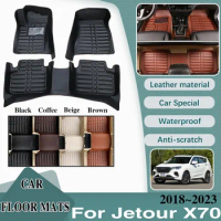 Car Accessories For Jetour X70 X70S EV Soueast DX8 2018~2023 Car Foot Custom Floor Mat Waterproof LHD Leather Panel Liner Carpet