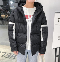 FINDSENSE Z1 韓國 時尚 潮 男 冬季 防寒保暖 連帽 衣袖拉鏈 短款外套 棉衣外套 面包服