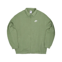 【NIKE 耐吉】外套 NSW Jacket 男款 綠 內磨毛 休閒 長袖 襯衫領 棉質 棉長袖(DX0540-386)