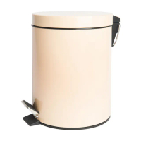【EXCELSA】Cleany腳踏式垃圾桶 米黃5L(回收桶 廚餘桶 踩踏桶)