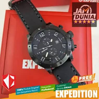 JAM TANGAN PRIA EXPEDITION ORIGINAL CHRONOGRAPH BLACK DIAL WHITE KULIT EXF 6381 EXF6381 EXF 6381 EXP
