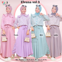 PROMO COD Setelan Atasan Lengan Panjang Dan Rok Celana Motif Polos Remaja Perempuan Elvana vol3 Set 