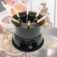 Detachable Fondue Set with 6 Forks Domestic Carbon Steel Melting Pot Hot Pot for Chocolate Ice Cream Sauces Caramel Cheese