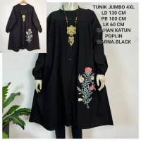New Tunik Jumbo Ld 130 Cm Model Bordir Bunga Kekinian