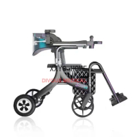 Health Care Lightweight Folding 4-Wheel Electric Wheelchair Elderly Outdoor Trolley Electric Rollator Scooter Walker