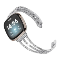 Women Metal Bracelet for Fitbit Versa 3 Band Diamond Stainless Steel Strap for Fitbit Sense Wristband Smart Watch