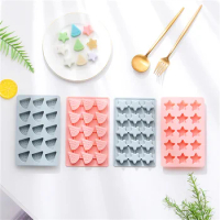 Simple Silicone Ice Mold With Lid For Household Frozen Ice Box Square Plastic Ice Mold Diy Supplementary Food Box Kitchen Supply