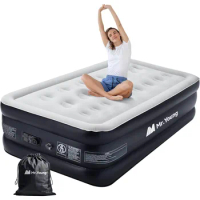 Twin Air Mattress with Built-in Pump for Guest 16" Tall Air Bed with Carrying Bag for Camping Foldable &amp; Portable Air Mattresses