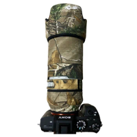 Juntuo Camouflage Lens Coat for Sony FE 70-200mm F2.8 GM OSS Telephoto Lens Nylon Protective Case Rain Cover