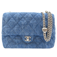 【二手名牌BRAND OFF】CHANEL 香奈兒【激安價】 藍色 單寧 牛仔布 COCO23 金球 肩背包 銀扣 鍊帶