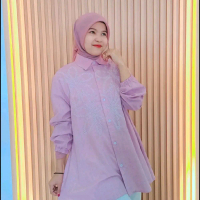 semi tunik bordir bunga 3 kembang import