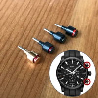 carbon fibre+steel pusher button for MIDO Multifort 42mm M005.417 quartz watch parts tools