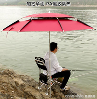 釣魚傘大釣傘2.4米加厚防雨雙層遮陽傘擋風釣傘雨傘垂釣傘