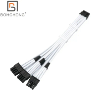 RTX4080Ti 600W 12VHPWR 12+4Pin to 3pcs CPU Male 8Pin ATX 16AWG 5.0 Modular Cable Power Supply Cable 