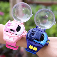 Remote Control Car Watch Mini Cute Wrist Band 2.4GHz Infrared Sensing Electric Racing Vehicle USB Charging Smart Toy Kids Gift