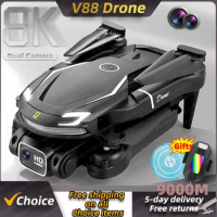 New V88 Mini Drone 8K 5G GPS Professional HD Aerial Photography Rc Aircraft HD Dual Camera Quadcopter 9KM With Parking Apron Toy