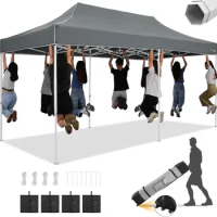 10x20 Heavy Duty Pop Up Canopy Tent, Outdoor Canopy Tents for Parties, Commercial Easy Up Canopy Wedding Event Tent All Season