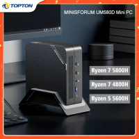 MINISFORUM UM580D Gamer Mini PC AMD Ryzen 7 5800H 4800H R5 5600H Windows 11 2xDDR4 NVMe Pocket Desktop Computer 3x4K HTPC WiFi6