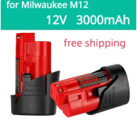 12V Milwaukee Battery 3.0Ah Compatible with Milwaukee M12 XC 48-11-2410 48-11-2420 48-11-2411 12-Volt Cordless Tools Battery