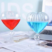 Heart-Shaped Cocktail Glass Transparent Glasses Cup Beer Vodka Brandy Bar Restaurant Drinkware Decorations