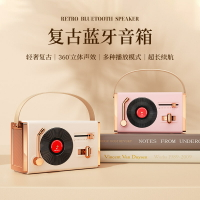 復古迷你唱片音箱創意唱片機造型音箱便攜式黑膠唱機音響【北歐家居生活】